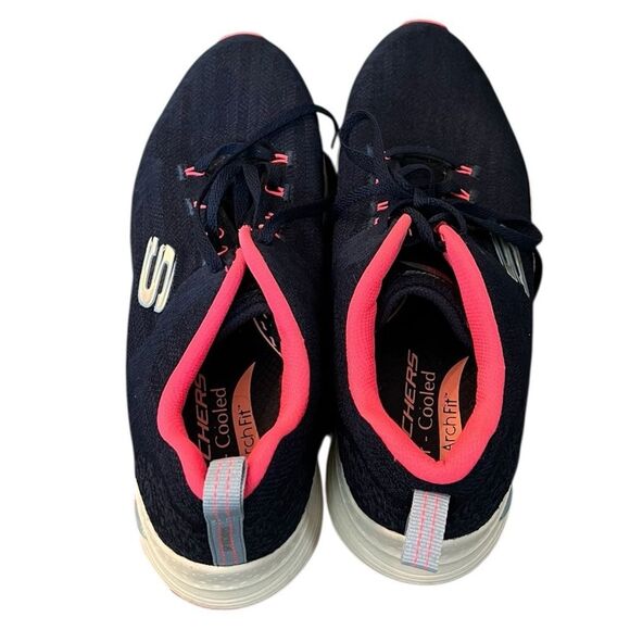 Navy and Pink Athletic Sneakers - Sketchers Size 10 - Picture 4 of 6
